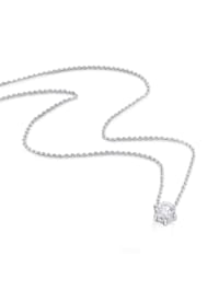 0,20 ct  Diamant Brillant Halsketten Rundankerkette aus 750 Weißgold   45 cm