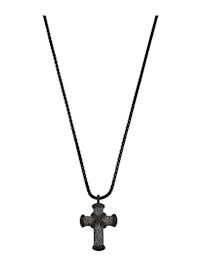Pendentif Croix et chaîne en inox, avec cristal