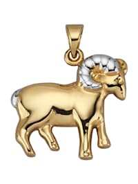Pendentif -Signe du zodiaque- Bélier en or jaune 375