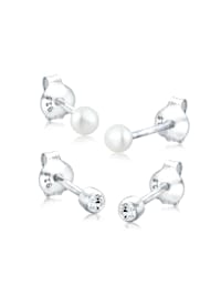 Ohrringe Set Basic Perle Kristalle 925 Silber
