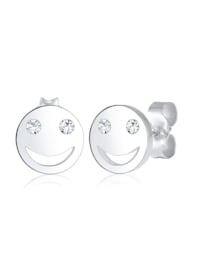 Ohrringe Smile Face Emoji Kristalle 925 Silber