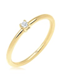 Ring Verlobungsring Diamant 0.03 Ct. 375 Gelbgold