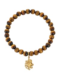 Bracelet Vierge en argent 925, avec œil-de-tigre