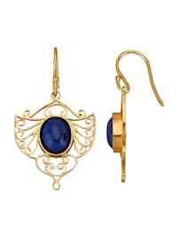 Boucles d'oreilles avec cabochons de lapis-lazuli