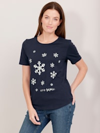 T-shirt à motif de flocons de neige