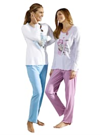 Pyjama's per 3 stuks met druppelvormige hals