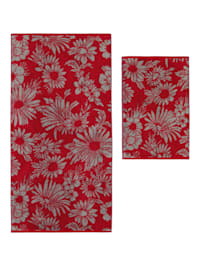 Handtücher Two-Tone Edition Floral 638 bordeaux - 22 100% Baumwolle