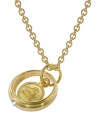 Halskette mit Amor-Taufring Gold auf Silber