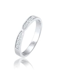 Ring Bandring Brillant Diamant (0.09 Ct.) 925 Silber