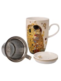 Teetasse mit Deckel und Sieb Gustav Klimt - Der Kuss