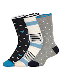 Ponožky, 3 páry s rôznymi motívmi
