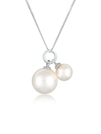 Halskette Synthetische Perle Rund Klassik 925 Silber