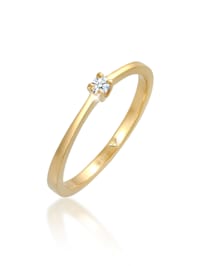 Ring Solitär Verlobung Diamant 0.11 Ct. 585 Gelbgold
