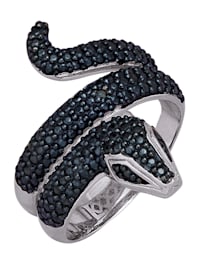 Schlangen-Ring mit 1 blauen Diamant