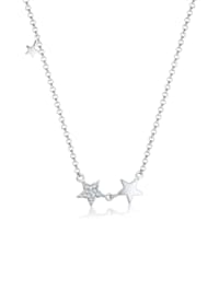 Halskette Stern Astro Trend Kristalle 925 Silber