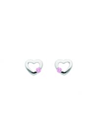 Damen Silberschmuck 1 Paar 925 Silber Ohrringe / Ohrstecker Herz mit Zirkonia