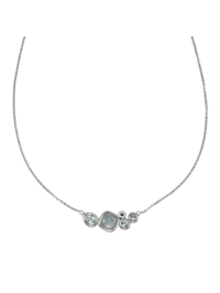 Halskette 925/- Sterling Silber Blautopas beh. blau 48cm Glänzend
