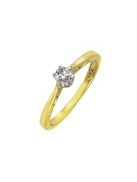 Ring 585/- Gold Brillant weiß Brillant Glänzend 0,25ct.
