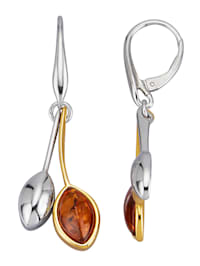 Boucles d'oreilles en argent 925, avec pierres d'ambre