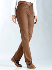 5-kapsové kalhoty v koženém vzhledu