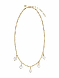Halskette für Damen, Stainless Steel IP Gold, Perle