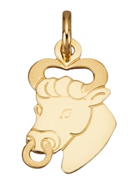 Pendentif avec signe du zodiaque "Taureau" en or jaune 750