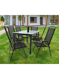 5-tlg Sitzgruppe Gartenmöbel Tisch Stühle Set 140M