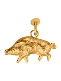 Wildschwein-Anhänger in Silber 925, vergoldet