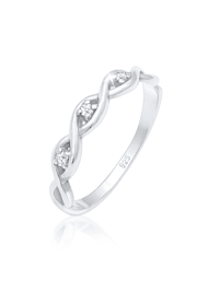 Ring Knoten Unendlich Diamant (0.045 Ct.) 925Er Silber