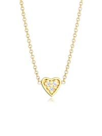 Halskette Herz Liebe Diamant (0.045 Ct.) 375 Gelbgold