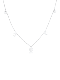 Halskette Halbmond Astro Plättchen Trend Erbskette 925 Silber