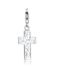 Charm Kreuz Symbol Geo Anhänger Ornament 925 Silber