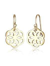 Ohrringe Blume Ornament Cut-Out Flower Of Life Silber