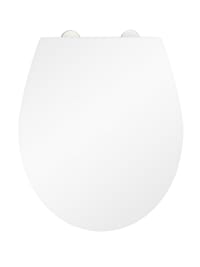 Premium WC-Sitz Hochglanz Acryl White, aus antibakteriellem Duroplast, Absenkautomatik, Fix-Clip