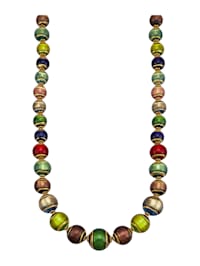 Muranoglas-Collier In Silber 925, vergoldet