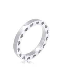 Ring Bandring Herz Side Cut Out Valentin 925 Silber