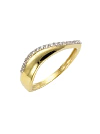 Ring 375/- Gold Zirkonia weiß Glänzend