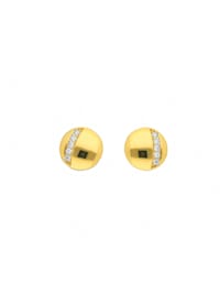 1 Paar  585 Gold Ohrringe / Ohrstecker mit Zirkonia Ø 8,6 mm