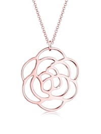 Halskette Erbskette Rose Blume Cut Out Floral 925 Silber