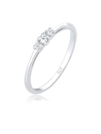Ring Verlobungsring Diamant (0.06 Ct.) Zart 925 Silber