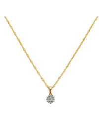 Halskette 375/- Gold Zirkonia weiß 45cm Glänzend