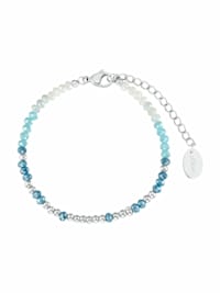 Armband für Damen, Edelstahl mit Glasperle türkis | Bracelet Bar