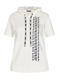 Shirt mit abstraktem Front-Print und Tunnelzugband