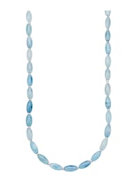 Halskette mit Milky-Aquamarinen in  Silber 925