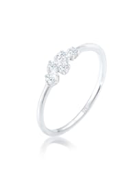 Ring Verlobung Diamant (0.105 Ct) Pavé 925 Silber
