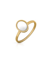 Ring 585/- Gold Perlmutt weiß Glänzend