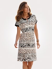 Jersey dress in a mixed print