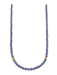 Tansanit-Collier in Gelbgold 585