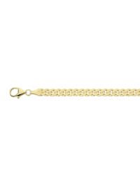 Damen Silberschmuck vergoldet Flach Panzer Halskette 45 cm
