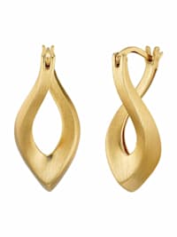 Ohrhänger für Damen, 925 Silber vergoldet, mittelgroß 26 mm "Wave" von NOELANI